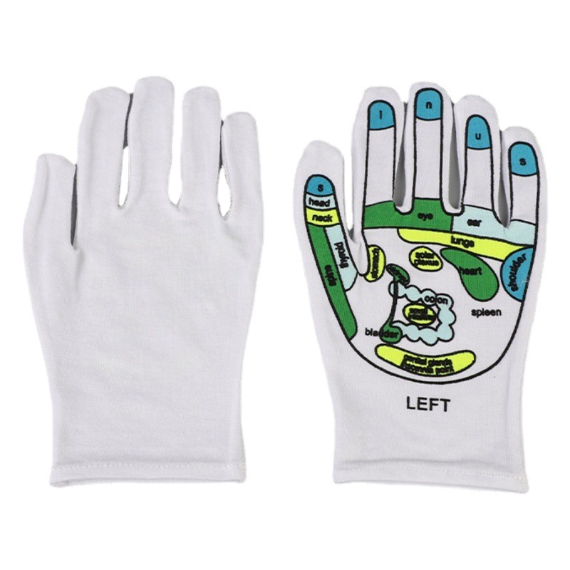 Spandex punto de acupuntura guantes de impresión de cinco dedos guantes de gran cantidad y excelente precio