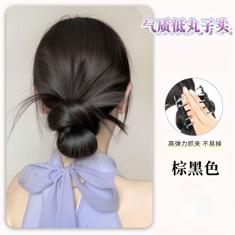 ローカットボールヘッドウィッグ、鶏毛ヘッドクリップ、人工毛、自然なふわふわヘアバッグ、レイジースタイリングヘアアーティファクト|undefined