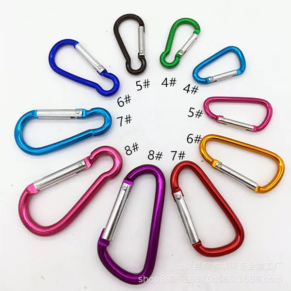 Mountaineering Carabiner No. 4-8, Gourd-Shaped D-Shaped Multifunctional Outdoor Climbing Aluminum Alloy Carabiner, Anti-Oxidation Mountaineering Carabiner