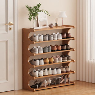 Simple Shoe Rack Household Wooden Doorway Multi-layer Dormitory Home Storage Shelf Rental Room Bamboo Shoe Cabinet