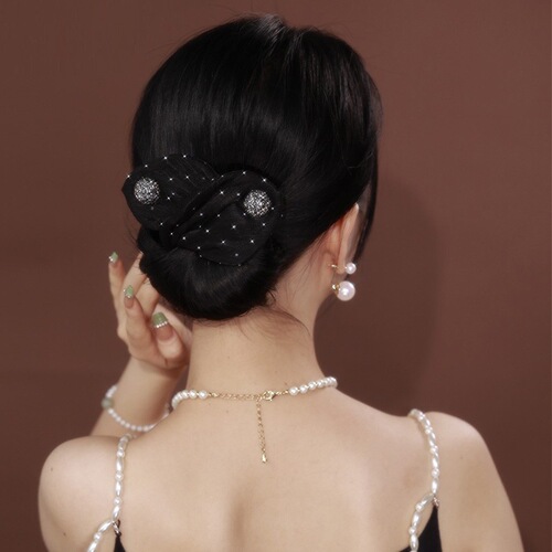 Lazy hair twister, mesh bow, ball headband, magic twist clip, rotating hairband, hairpin on the back of the head for women