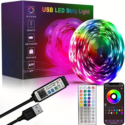 Power led Light Strip with Built in Microphone and Music