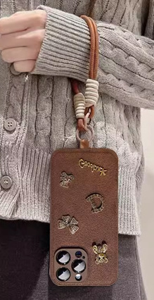 Cuerda de mano + oso tridimensional-marrón oscuro hoyo de la luna