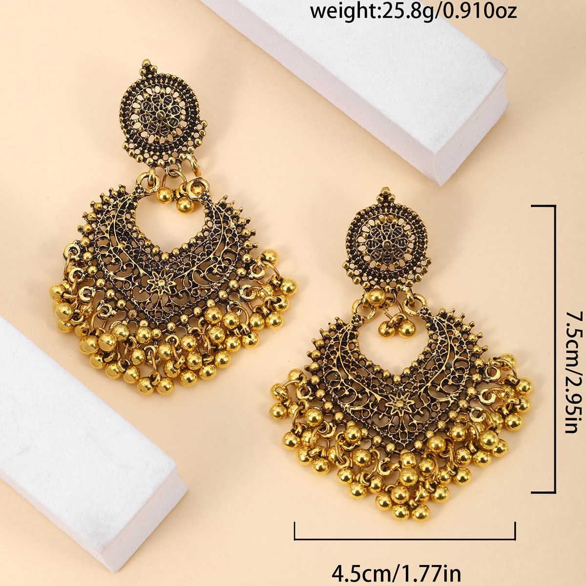 Europa y los Estados Unidos ventas transfronterizas de arroz nacional retro arroz perlas pendientes bohemia nicho simple joyas de orejas para mujeres