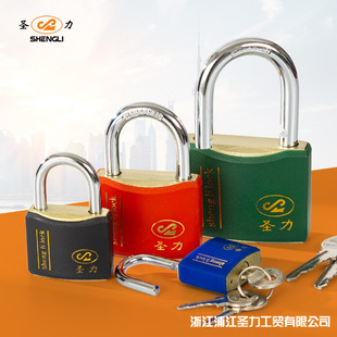 Factory Direct supply Shengli brand arc plastic lock multi-color copper core lock cabinet lock door lock can be fixed card cover Shell iron padlock