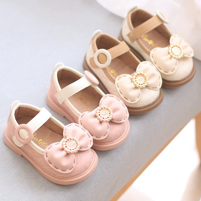 Кожаная обувь для девочек Принцесс обувь новая ступенька мягкая подошва детская одиночная обувь детская обувь весенняя детская обувь дышащая