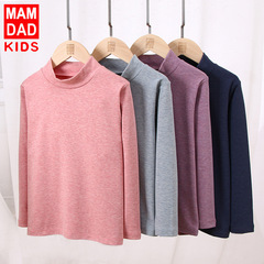 Children's Spring and Autumn Style Half-Neck T-shirt for Boys and Girls, Underwear Long-Sleeve Top, Base Layer Clothing, Wholesale