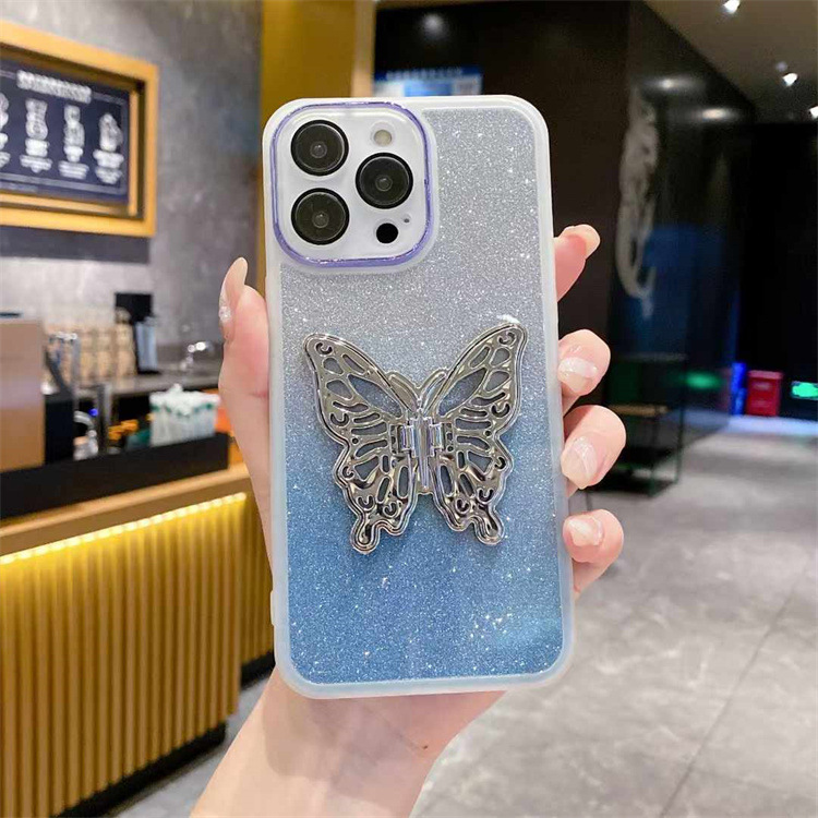 Foreign Trade Suitable for Honor X5C Phone Case X9D Butterfly Glitter X7D Invisible Stand X70 Protective Case 400Smart