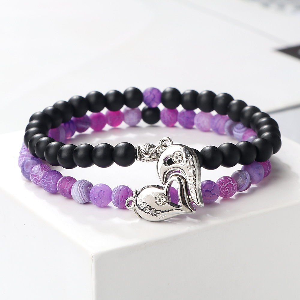 Creative water drop stacking magnetic buckle bracelet cute three dimensional pendant bracelet pearl pattern water drop men and women set jewelry_voghion.com