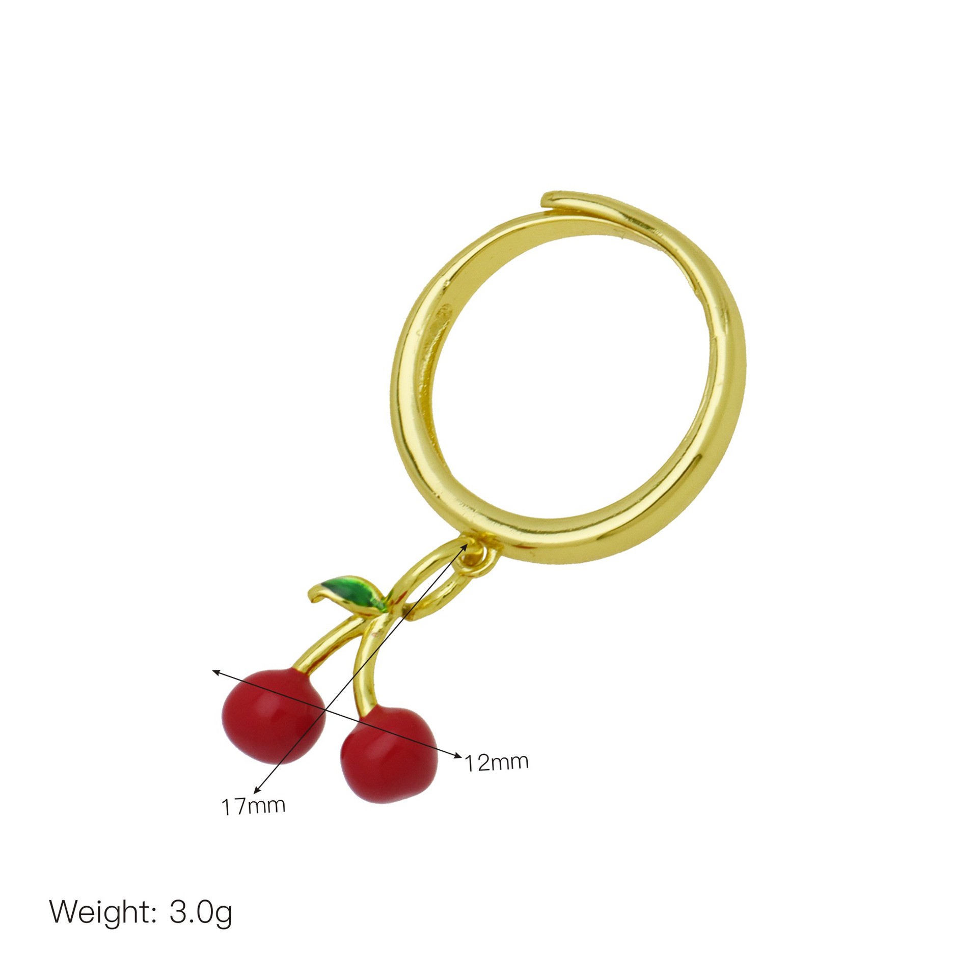 6g Weight Multi Charms Necklace, Open Rings Classification Adjustable Ring Size 1 Piece Quantity Daily Occasion Copper Material Cherry, Heart Shape, chili Pattern All Seasons Season Women's Gender Enamel Design Cute Style Wholesale Jewelry Cute Cherry Heart Shape Chili Copper Enamel Multi Charms Necklace Open Rings 7