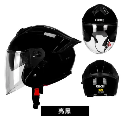 available for dropshipping, Motosiklet kaskı (dəbilqə) - op05-glossy-black-transparent-lenses-m