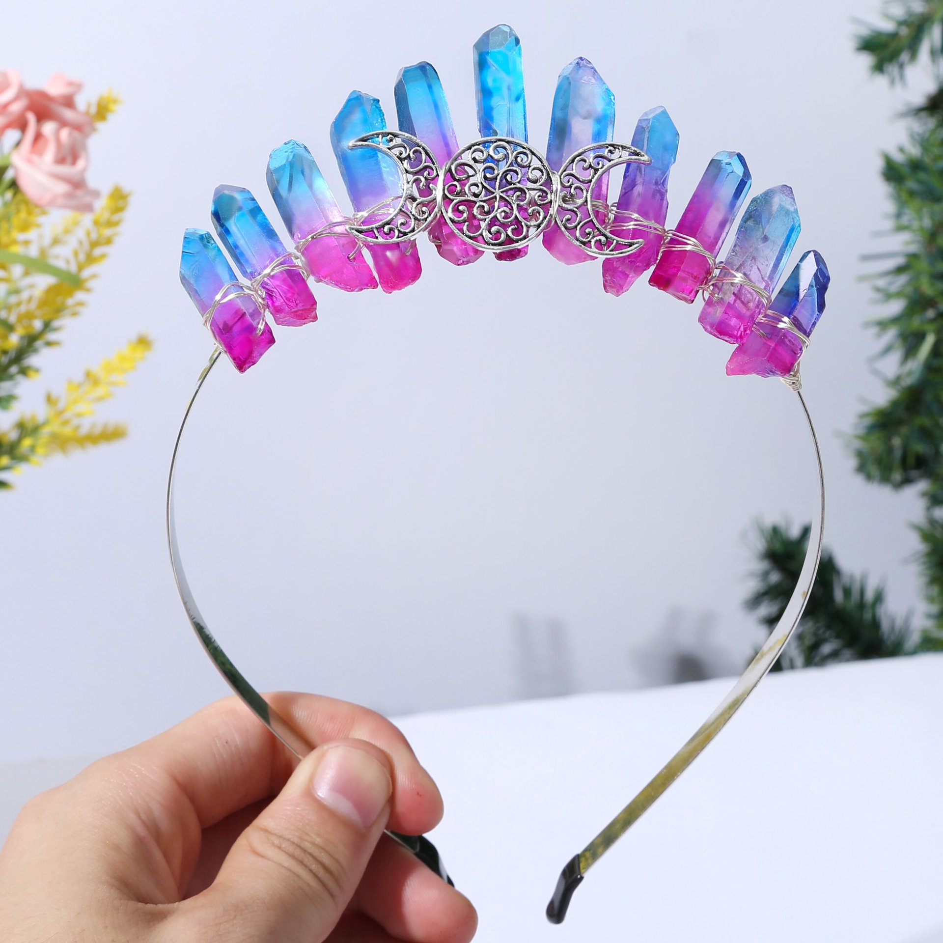 Azul + Rosa Cristal + triple luna