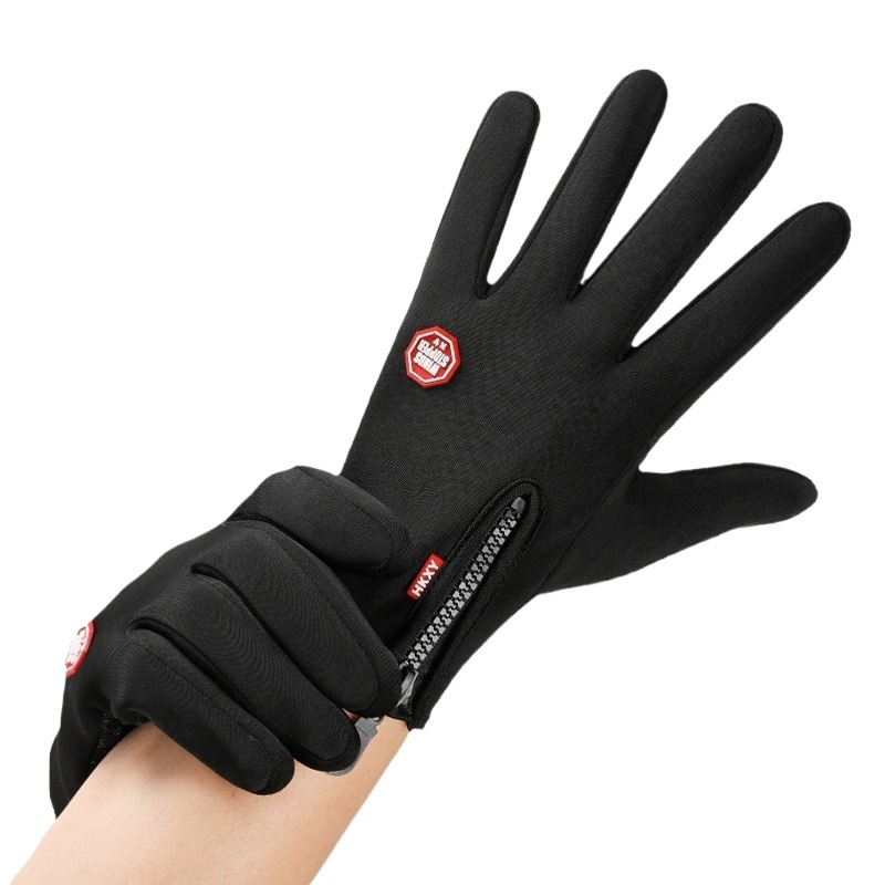 Cycling Gloves Motorcycle Adult Men's Fleece-Lined Non-Slip Warm Gloves Windproof Touch Screen Winter Women's Outdoor Sports Cross-Border