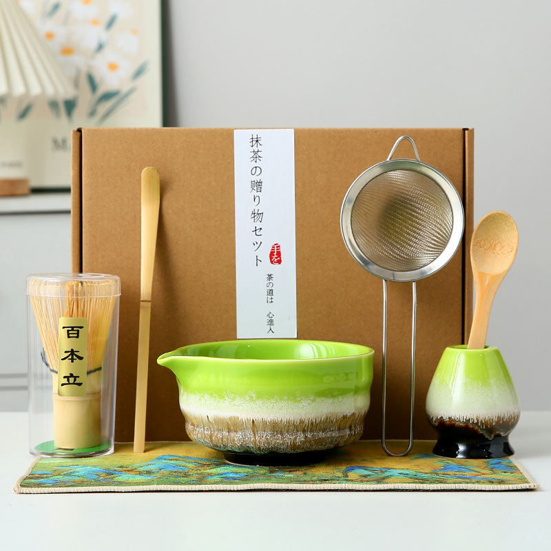 Japonés Matcha tazón Matcha túnica canción té herramientas de pedido taza de té de cerámica taza de té mezclador Matcha cepillo taza de té