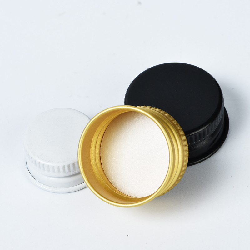 18 dientes, 20 dientes, 24 dientes, rosca de reborde, tapa de aluminio, fábrica de tapa de botella, tapa de aluminio pequeña, tapa de rosca, tapa de aluminio cosmética, tapa de botella de metal image 6