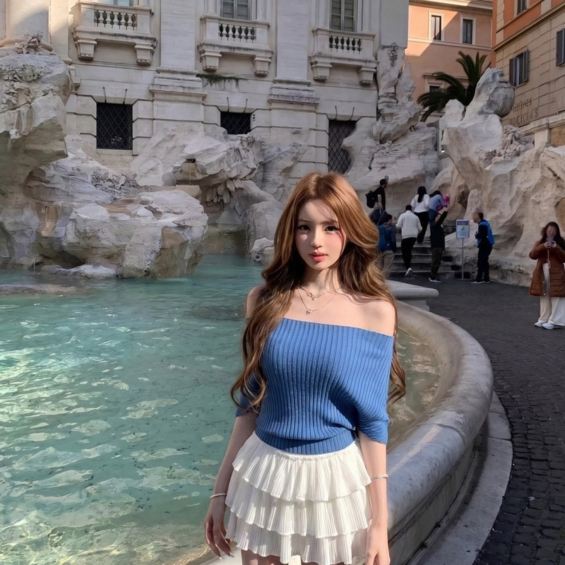 Good Morning, Fanfan, "Cool White Skin Tone" with a Stunning and Elegant Look, Mulberry Silk and Wool Blend One-Shoulder Two-Way Knit Top Good Morning, Fanfan, "Cool White Skin Tone" with a Stunning and Elegant Look, Mulberry Silk and Wool Blend One-Shoulder Two-Way Knit Top