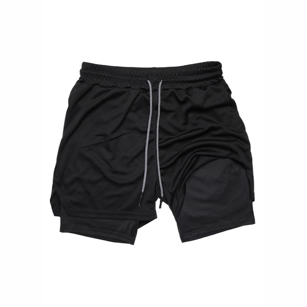 2025 cross-border Europe and the United States new summer lined pocket quick-drying breathable men's shorts training running shorts