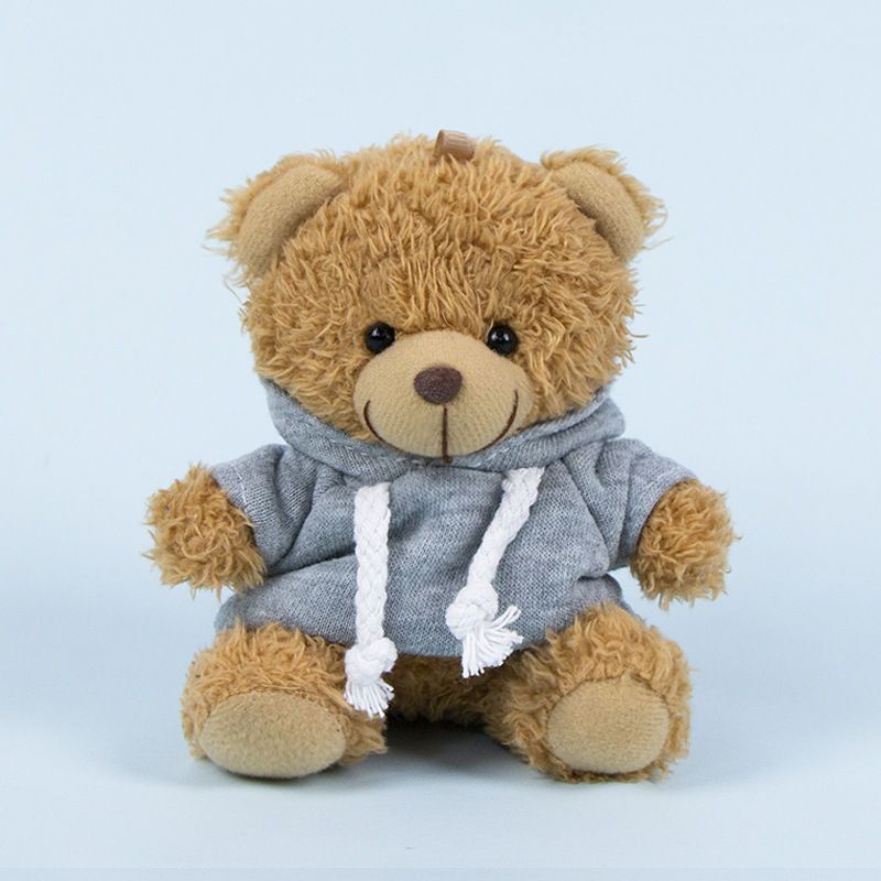 Lindo osito llavero colgante regalo creativo muñecas de peluche vestidas osito de peluche colgante de mochilas escolares para parejas
