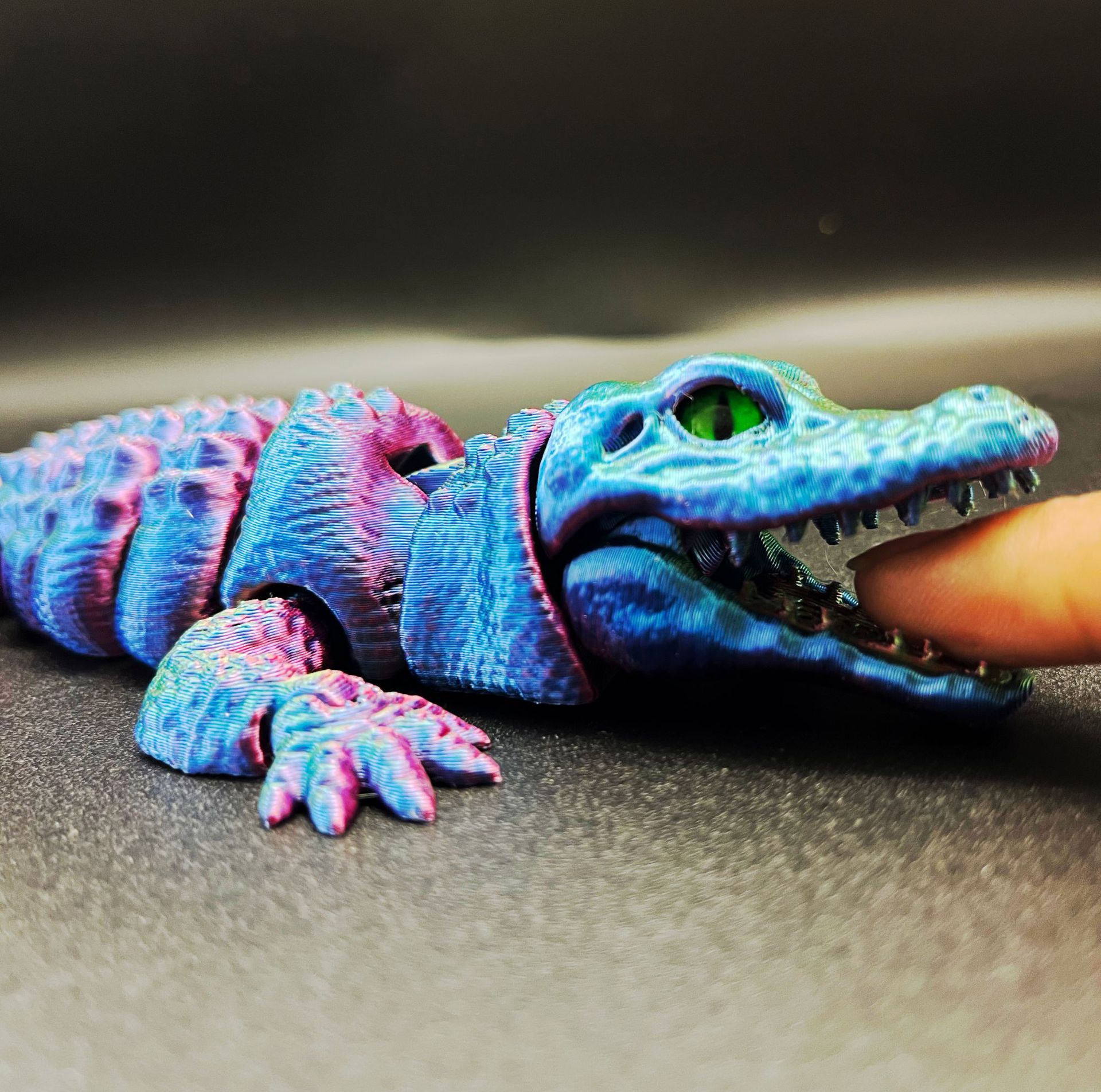 Cross-Border 3D Printed Crocodile Figurine That Can Open Its Mouth, Creative Gift, Articulated Movable Craft, Wholesale Fun Items