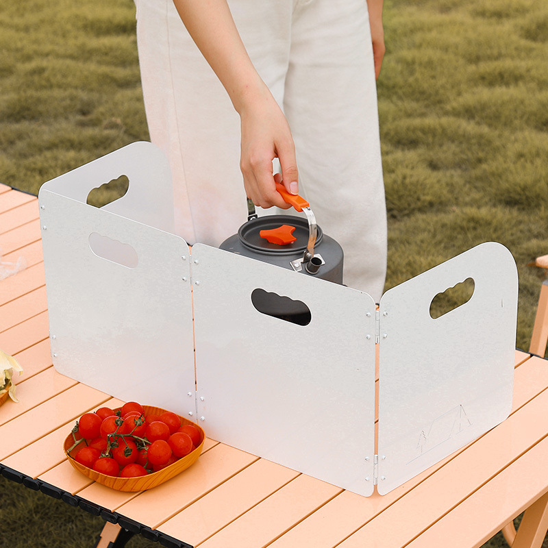 Tarjeta plegable al aire libre estufa viento escudo camping Escudo de viento al aire libre camping picnic estufa viento escudo