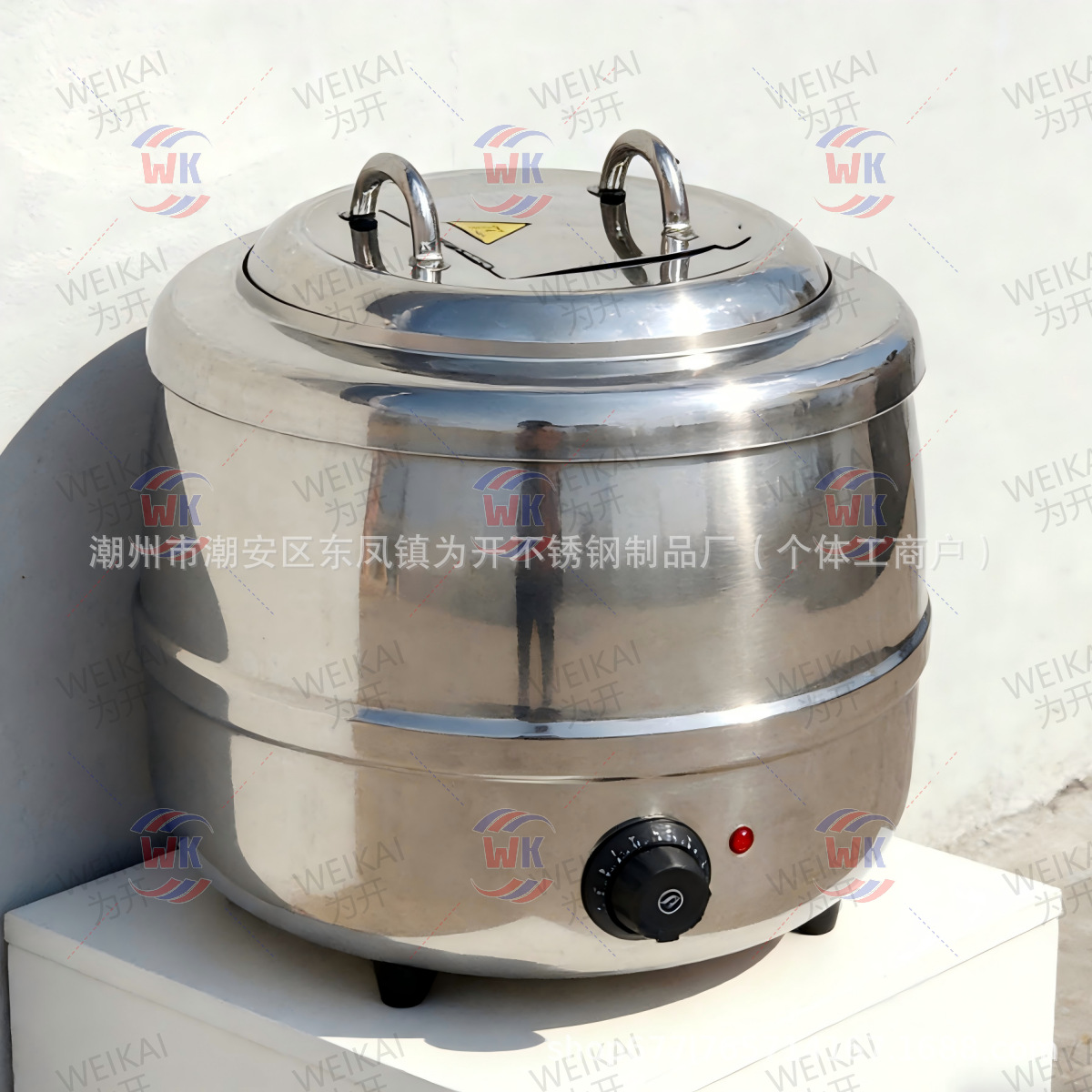 Olla de sopa caliente de hierro fundido electrónico transfronterizo 10 / 13l olla de sopa de acero inoxidable comercial 304 cubos de aislamiento térmico en el restaurante de la escuela y el Hotel