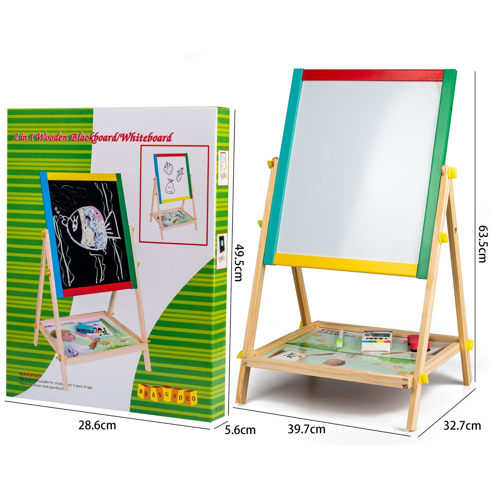 Pizarra Mágica Magnética de Doble Cara 2 en 1 de Madera, Multifuncional, para Aprendizaje Infantil image 2