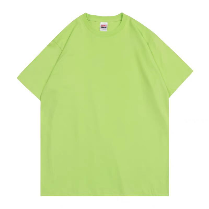 300g 三本針新疆純綿ヘビーウェイト縮まない黒白純綿Tシャツ レディース起毛通気性半袖 メンズ|undefined