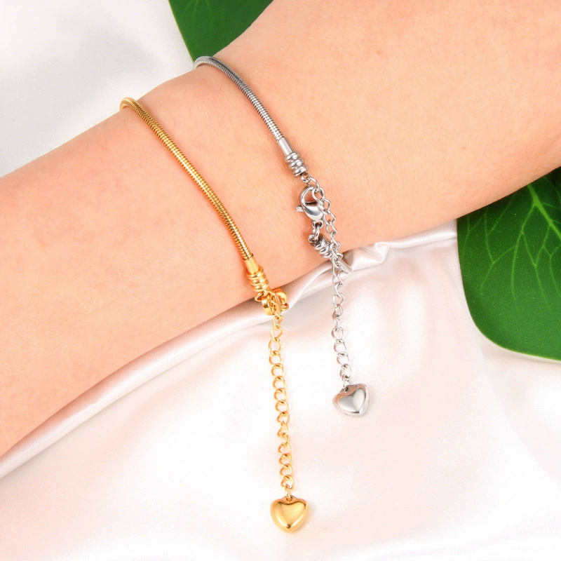 Retro chain stainless steel, accessory, summer bracelet, 750 sample gold, high-quality style, simple and elegant design
