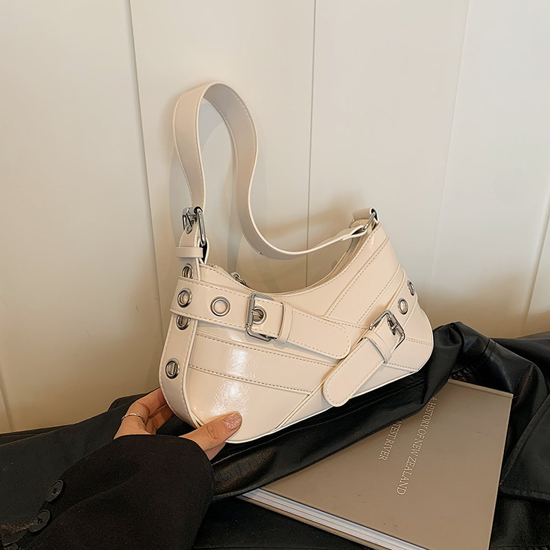 2024 nueva moda nicho retro chica caliente bolso de axila motocicleta bolso de hombro sentido de alta gama palo salvaje bolso pequeño