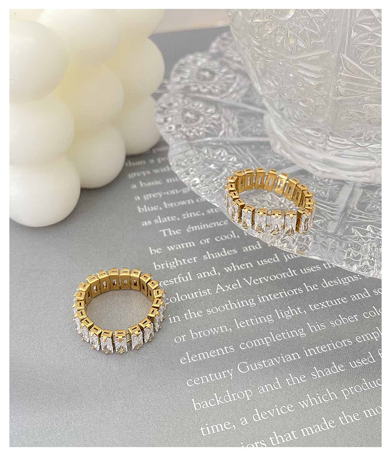 Fashion Tide Japanese Exquisite Zircon Index Finger Ring Tail Ring Stacking display picture 5
