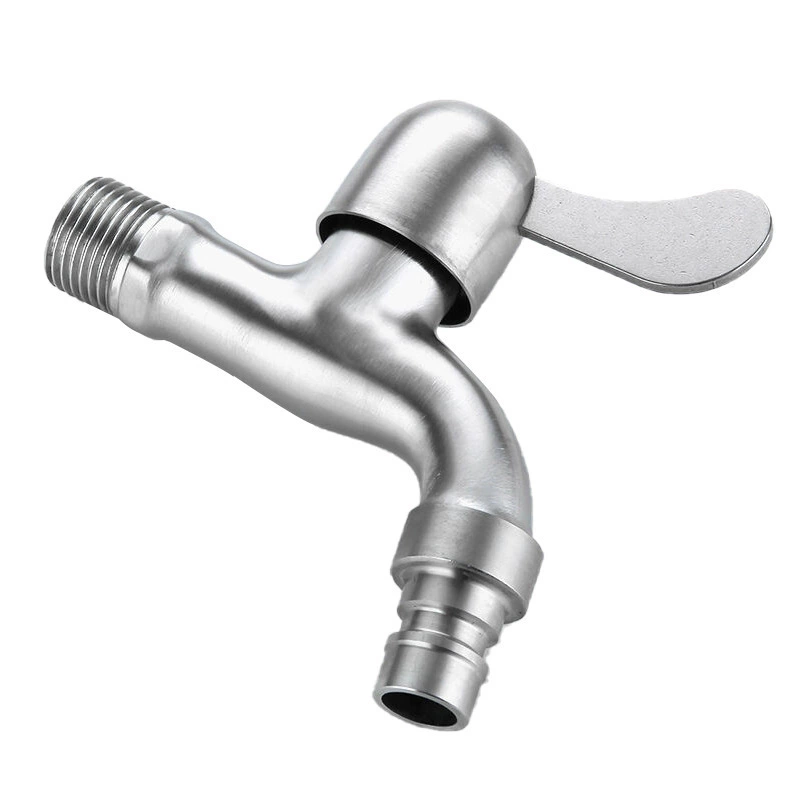 Factory direct selling 304 stainless steel washing machine water mouth water tap, fast opening water mouth balcony into the wall, single cold water mouth