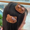 Plush cartoon doll, hairgrip, brooch, accessory, handmade