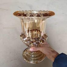 创意酒杯欧式高脚透明玻璃花瓶底座花瓶风灯水晶花瓶家居软装摆件