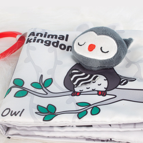 Baby early education tear-proof cloth book black and white tail cloth book newborn visual stimulation multiple tactile training toy
