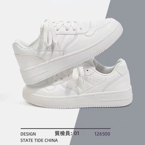 ZHUOYU Women's White Sneakers 2024 New Summer Simple Casual Thick-Heeled Korean Version INS Trendy Sports Platform Shoes