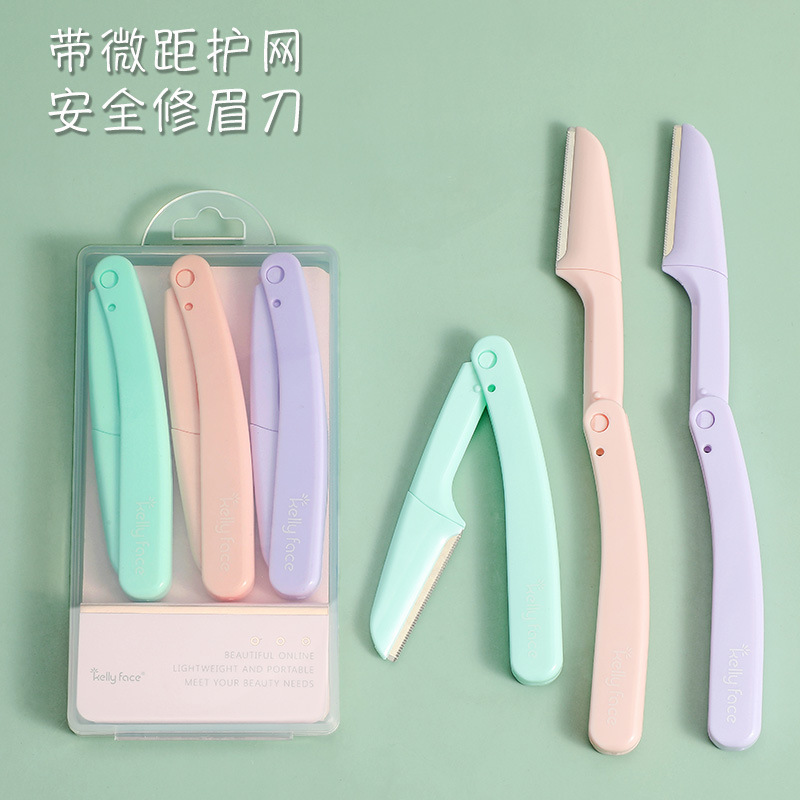 KELLY cara plegable ceja trimmer seguridad ceja raspador de afeitar herramienta de belleza principiante ceja trimmer 3