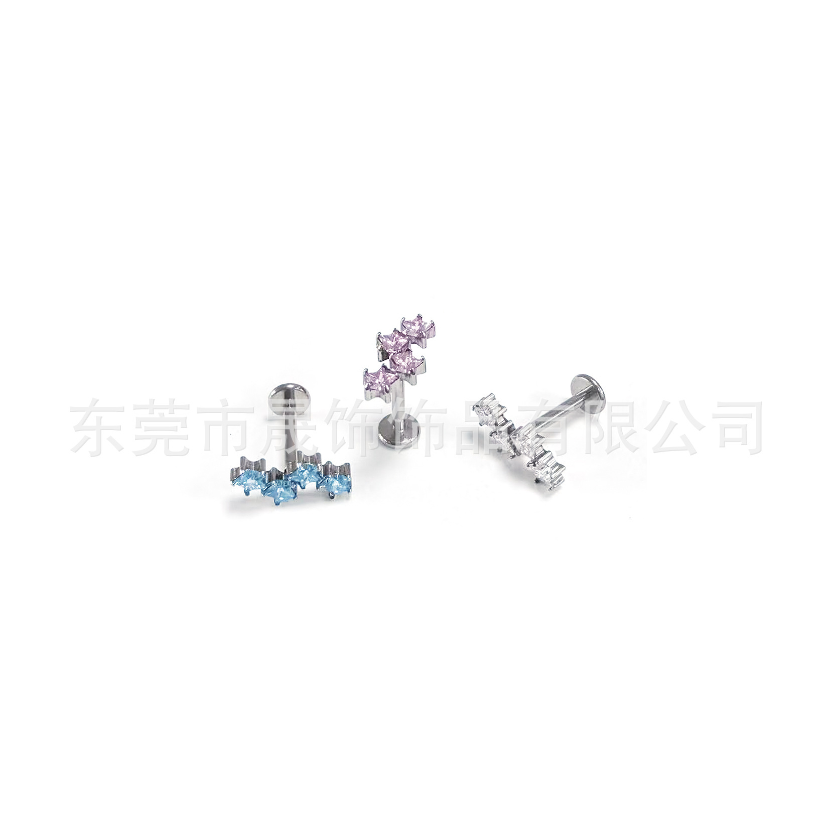 F136 Titanium Alloy 包 Studded 五角 Star Ear Stud Helix Cartilage Stud Star Labret Stud Tongue Barbell G23 Implant Grade Titanium 穿孔 Jewelry