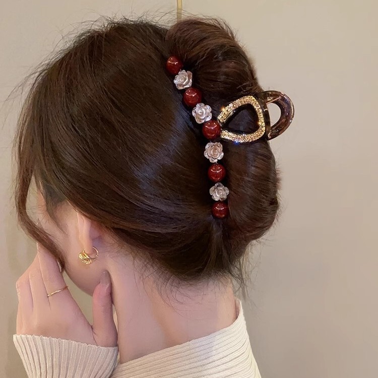 工場直販スーパーフェアリーフラワーグリッパー、高級ヘアアクセサリー、女性用多用途サメクリップ、後頭部用スイートヘアクリップ|undefined