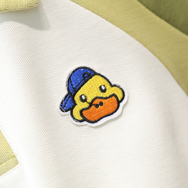 7186 Little Yellow Duck Boy Traje de verano Camisa POLO de manga corta a juego de colores para niños 2025 Nuevo estilo delgado y guapo de moda