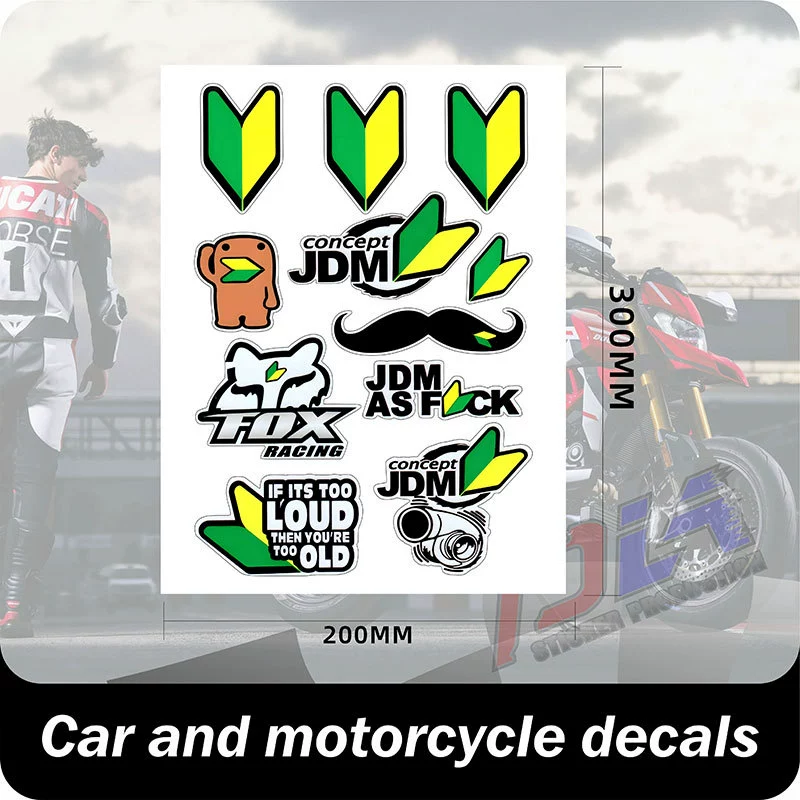 Подходят для персонализированной анимации JDM, наклейки для украшения кузова автомобиля, наклейки для украшения мотоцикла, модные декоративные наклейки в стиле мультфильм