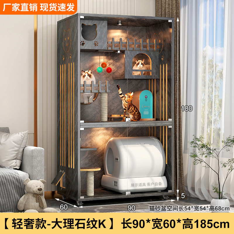Casa villa para gatos Four Seasons Jaula para gatos universal Marco de escalada para gatos de madera de gran tamaño Nido para gatos Jaula para mascotas integrada Casa para mascotas