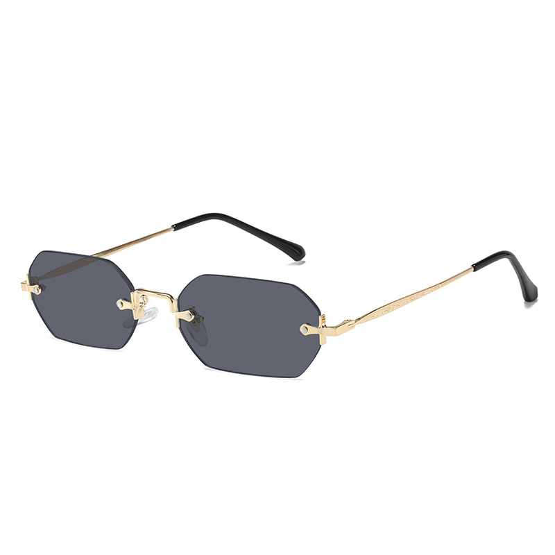 Frameless International Station Hot Style Polygonal Cut Edge Glasses Fashion Internet Celebrity Ins Sunglasses For Women_voghion.com