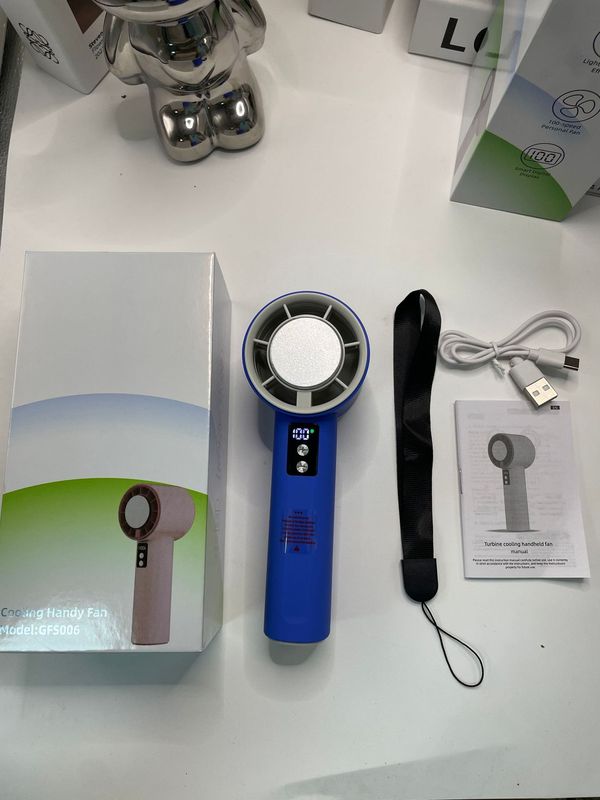 新しい 100 スピード高速ハンドヘルドファン USB ミニポータブル充電タービン小型ファンデスクトップ小型扇風機|undefined