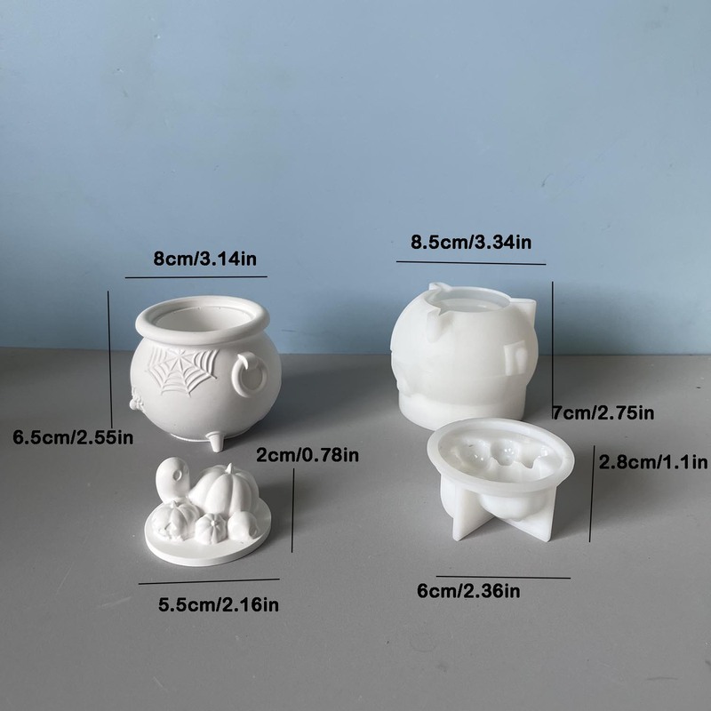 万圣节魔方泡泡收纳罐硅胶模具蜡烛杯石膏滴胶模具|undefined