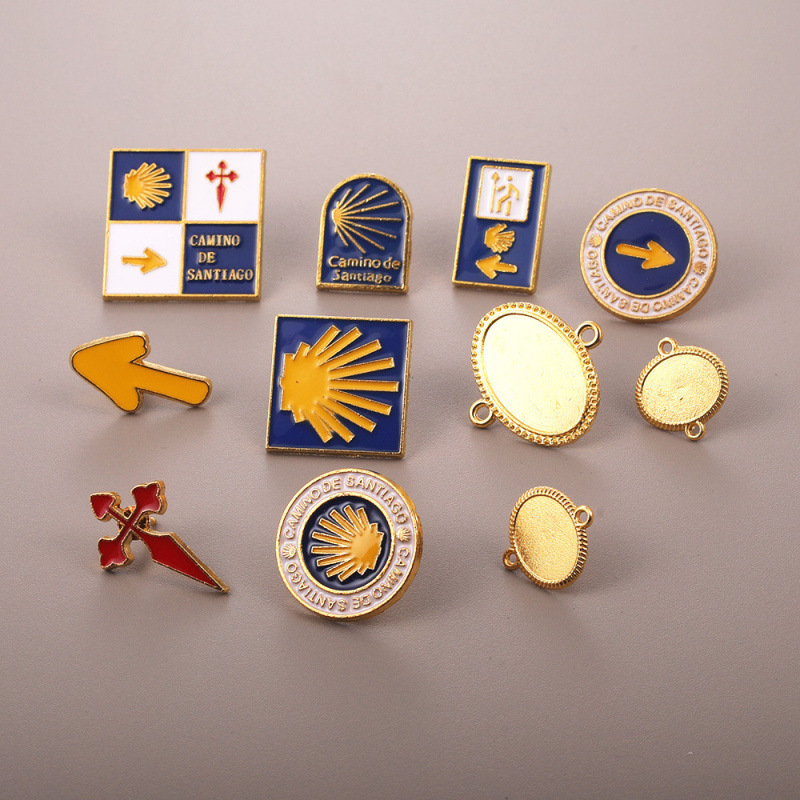 Colorful Enamel San Diego Pilgrimage Route Brooch Cross Metal Badge Accessories Badge Jewelry Wholesale Colorful Enamel San Diego Pilgrimage Route Brooch Cross Metal Badge Accessories Badge Jewelry Wholesale