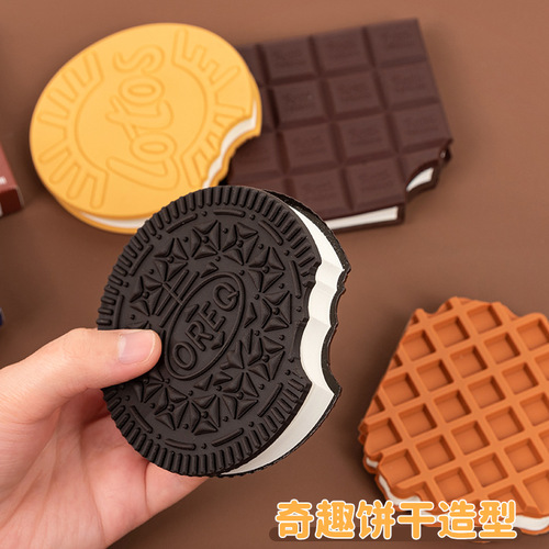 Yan She Creative Chocolate Cookie Shaped Notebooks for Students, Portable Shaped Notebooks with Blank Dots