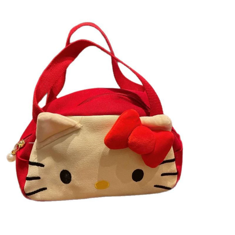 Сумочка (Hello Kitty) ручная дорожная сумка — вместительная красная косметичка и сумка через плечо с подвеской-бабочкой