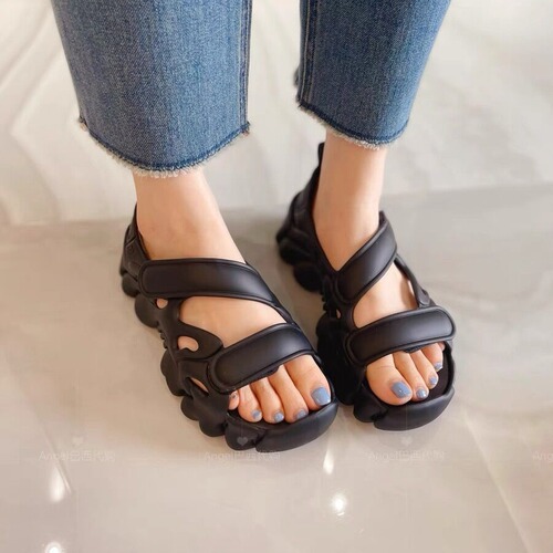 Melissa women's shoes 2024 new Melissa summer sandals open-toe hollow Roman platform thick-soled beach shoes