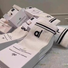 alo棉袜瑜伽袜中长筒时尚袜男女纯棉运动袜四季休闲通用新款棉袜