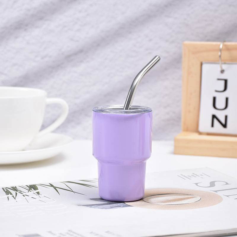 Minimalistischer Edelstahl Isolierbecher Für Wein Mit Trinkhalm_voghion.com